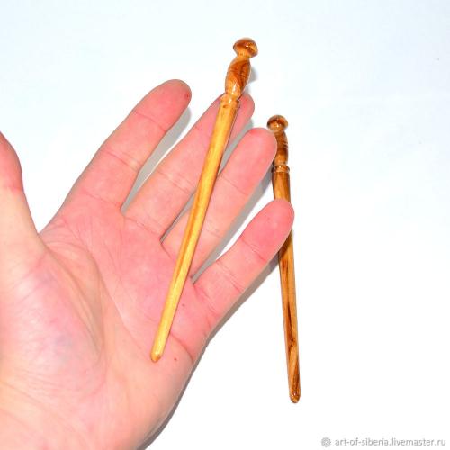 Деревянные заколки-шпильки для волос из вишни, набор из двух штук H1