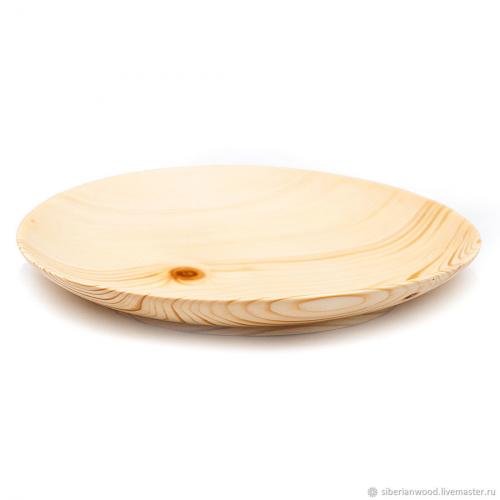 Деревянная чаша-тарелка из древесины сибирская пихта. 25 см.  T61
