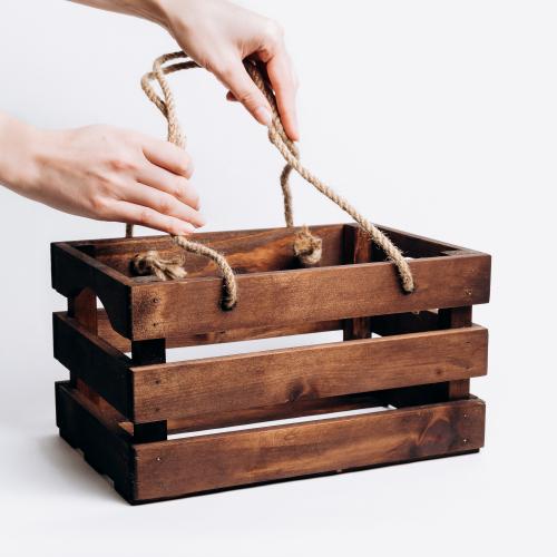 Деревянный подарочный декоративный короб, ящик для хранения из древесины кедра. PK29