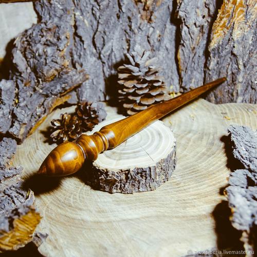 Деревянное опорное веретено для прядения из древесины вишни. B24