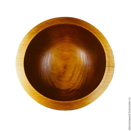 Деревянная глубокая тарелка-салатница из сибирского кедра 200мм. T47