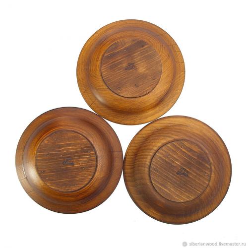 Набор деревянных тарелок из древесины кедра. 3 шт. TN41
