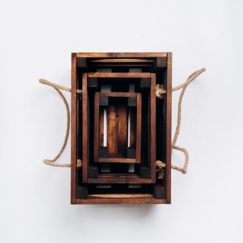 Набор деревянных подарочных декоративных коробок, ящиков для хранения из древесины кедра 3 штуки. PK36