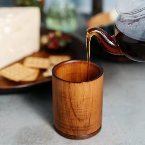 Стакан из дерева для чая, кваса, воды, напитков - Сибирский Кедр деревянная посуда #C25