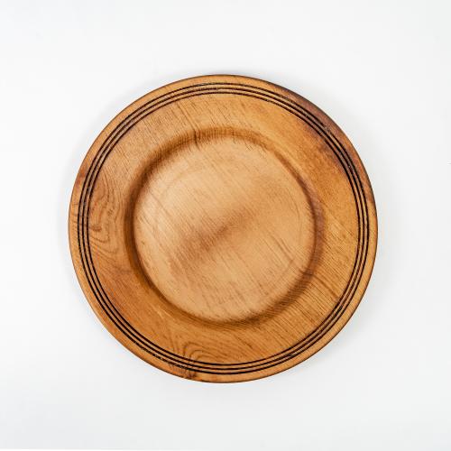 Деревянная плоская тарелка из сибирского кедра серии "ПАНАДА" 270 мм T165
