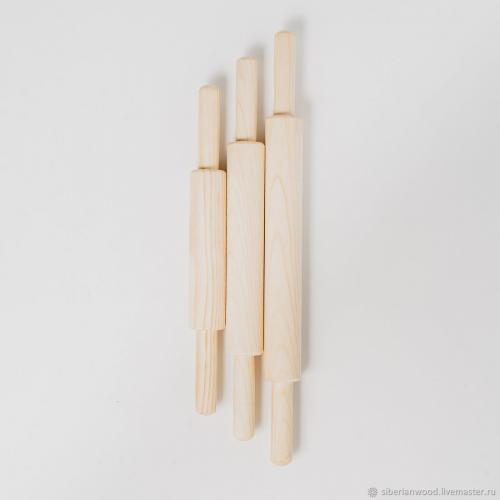 Набор деревянных скалок из древесины сибирского кедра 3шт. диаметром 3,5см. RPN3