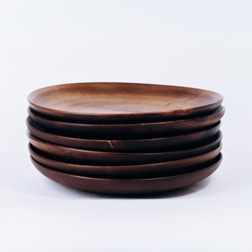 Набор деревянных тарелок из кедра 250 мм. 6 шт. TN52
