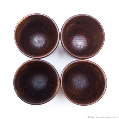 Набор деревянных бокалов (стаканов) из древесины кедра 4 шт. NC15