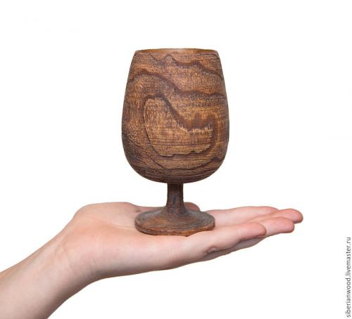 Деревянный бокал для вина из дерева сибирский вяз G4