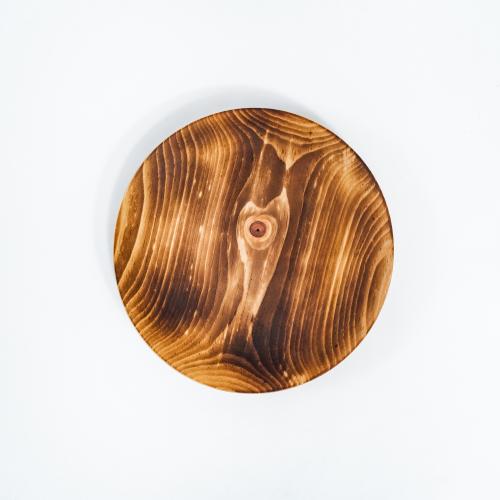 Деревянная плоская тарелка из сибирского кедра серии "ЛОТОС" 200 мм T147