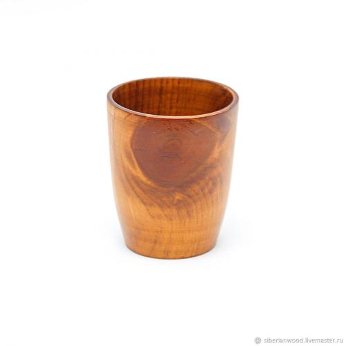 Деревянный стакан из кедра для чая, кваса и прочих напитков. C15