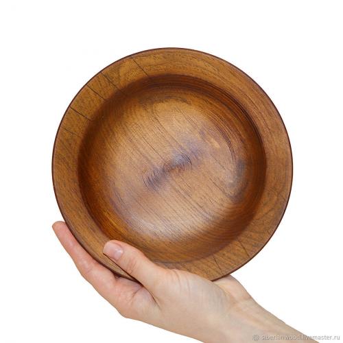 Деревянная тарелка-блюдце из сибирского кедра 19 см. T79