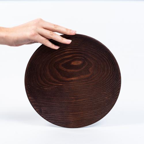Деревянная текстурированная тарелка из дерева сибирской сосны 240 мм. T121