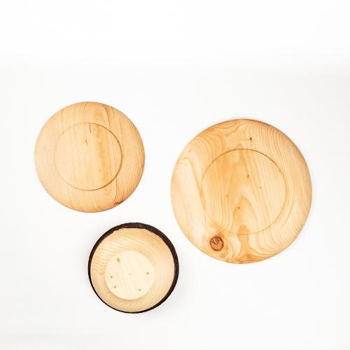 Набор деревянных тарелок из дерева  сибирский кедр - 3 шт. TN81