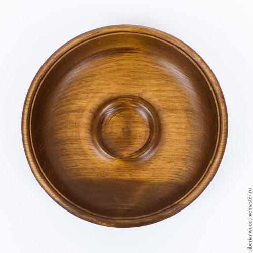 Деревянная тарелка (блюдо) из дерева сибирский кедр 220 мм. T19