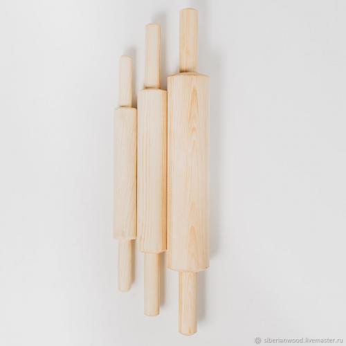 Набор деревянных скалок из древесины сибирского кедра 3шт. 35-50 см. RPN6