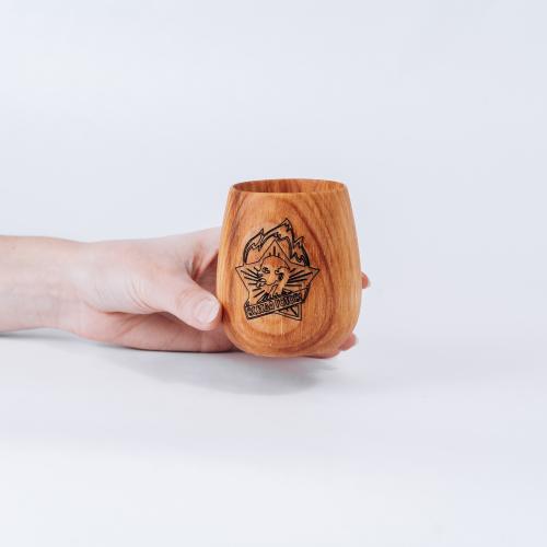 Деревянный стакан из натурального дерева сибирский кедр с гравировкой  C35