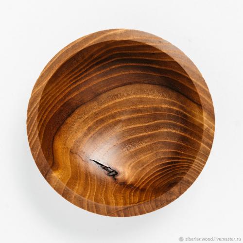 Деревянная текстурированная чаша (пиала) из древесины вяза (карагач). T87