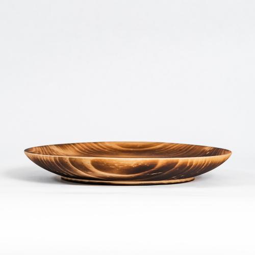 Деревянная плоская тарелка из сибирского кедра серии "ЛОТОС" 200 мм T147