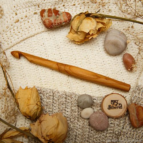 Деревянный крючок для вязания из древесины вишни 10 мм. K55