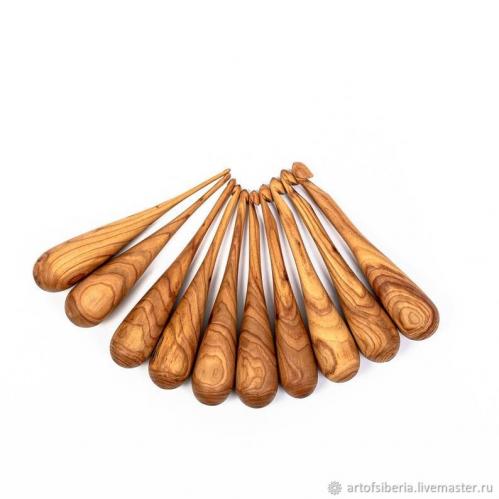 Набор деревянных крючков для вязания 10 шт. (3-12мм.) KN17