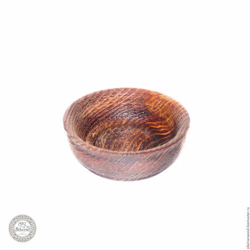 Текстурированная тарелка (чаша) из дерева сибирский кедр 135 мм.T14