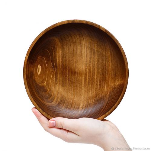 Деревянная чаша-тарелка из древесины сибирская пихта. 19 см. T65