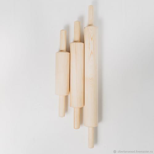 Набор деревянных скалок из древесины сибирского кедра 3шт. диаметром 6,5 см. RPN4