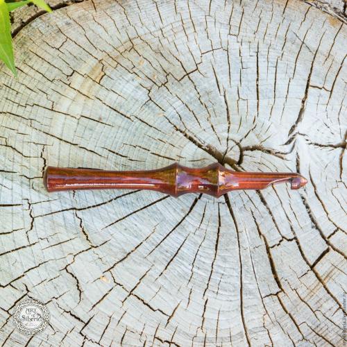 Деревянный крючок для вязания из древесины сибирского кедра 10 мм. K16