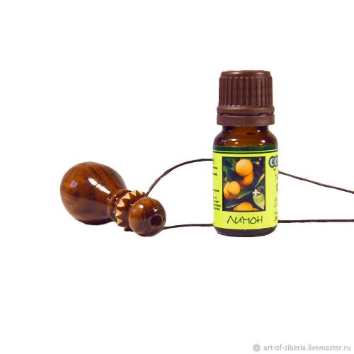 Аромапара - эфирное масло лимона и кулон из древесины вишни. NK9
