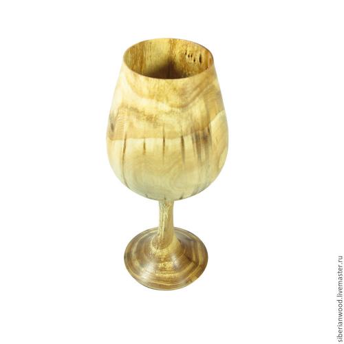 Деревянный бокал (фужер) из древесины Сибирский вяз. G2