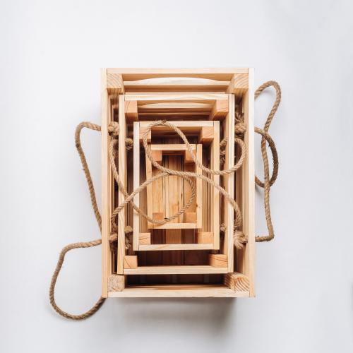 Набор деревянных подарочных декоративных коробок из 4х штук, набор ящиков для хранения из древесины кедра. PK38