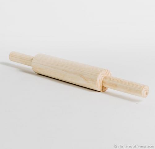 Деревянная скалка для раскатывания теста из сибирского кедра 45х4,5 см. RP7