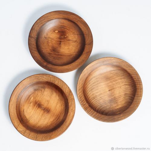 Набор деревянных тарелок из сибирского кедра 190 мм. (3 шт)  TN41