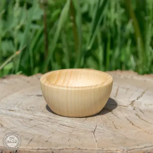 Деревянная тарелка (чаша) из сибирского кедра 77 мм. T31