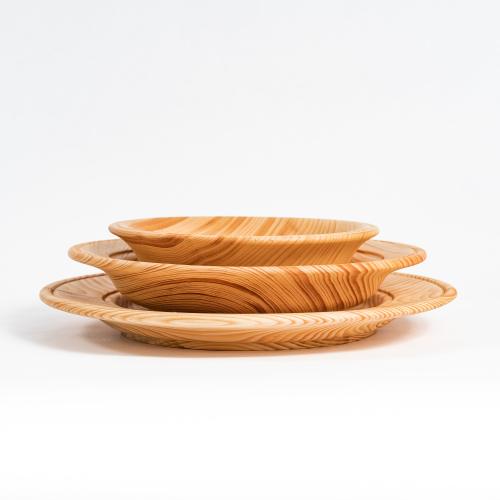 Набор деревянных тарелок из сибирского кедра 3 штуки TN59