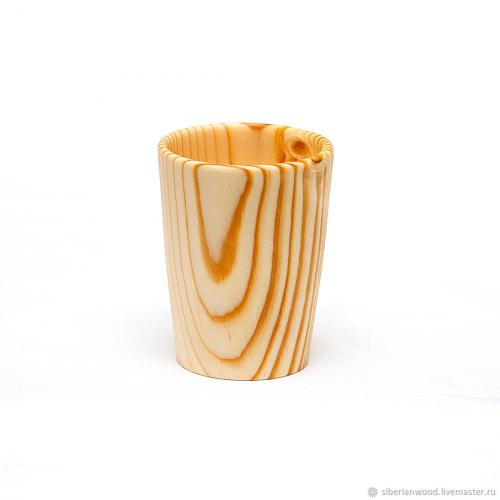 Деревянный стакан из древесины сибирского кедра. C20