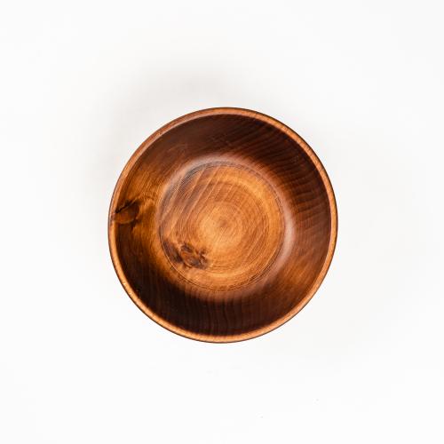 Деревянная Глубокая тарелка, чаша из сибирского кедра 140 мм. T189