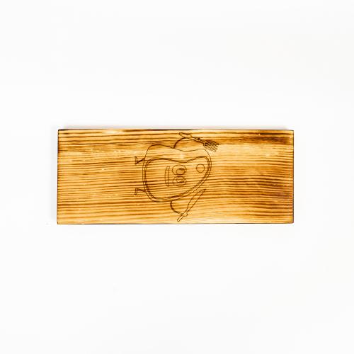 Разделочная деревянная доска из древесины сибирского кедра для мяса с гравировкой "мясо" RD33