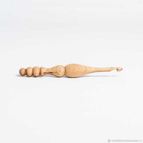 Деревянный крючок для вязания из древесины ирга 6,5 мм. K77