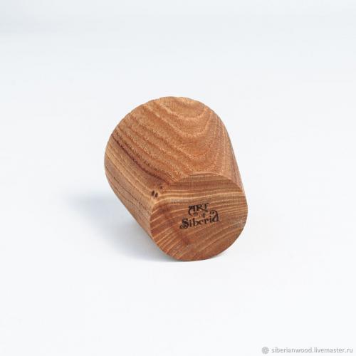 Набор деревянных текстурированных рюмок (стопок) из древесины вяз (карагач). 3 шт. R14