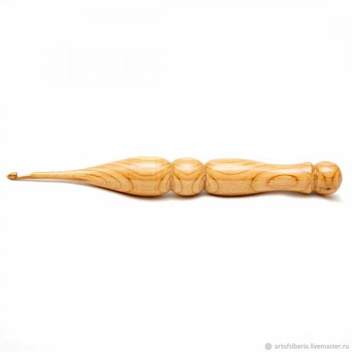 Деревянный крючок для вязания из древесины вишни 3 мм.  K40