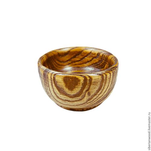 Деревянная текстурированная чаша-тарелка из дерева вяз 105 мм. T50