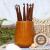 Набор деревянных крючок для вязания из кедра с вазой. (набор 7шт 4-10мм  + ваза). KN2