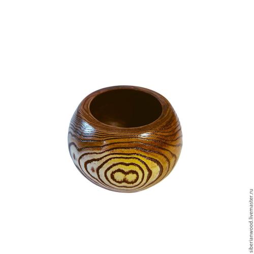 Деревянная ваза-конфетница из древесины вяза. V4