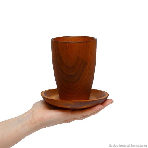 Деревянный чайный набор из древесины кедра. NC2