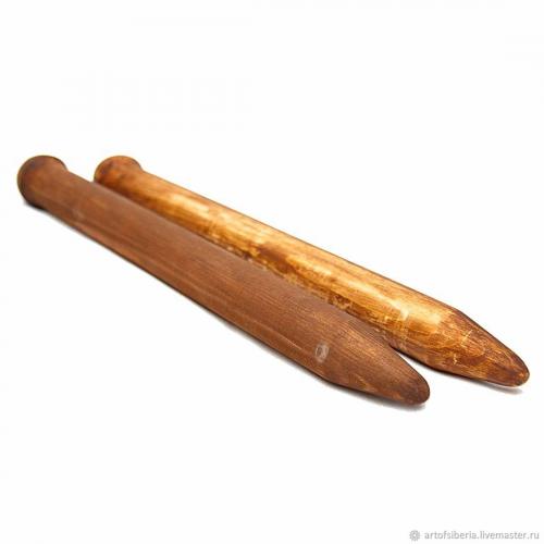 Деревянные спицы для вязания из древесины сосны 35мм/400мм. N16