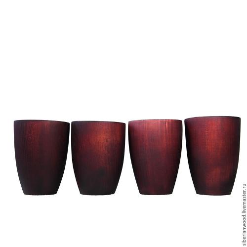 Набор деревянных стаканов из древесины кедра 4 шт. NC8