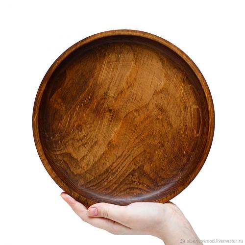 Деревянная чаша-тарелка из древесины сибирская пихта. 24 см.  T64