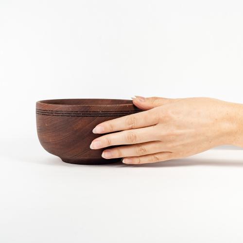 Деревянная Глубокая тарелка из сибирского кедра (бульоница) 150 мм. T161